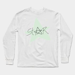 a star with typography Long Sleeve T-Shirt